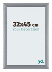 Tucson Aluminium Fotolijst 32x45cm Zilver Geborsteld Voorzijde Maat | Yourdecoration.nl