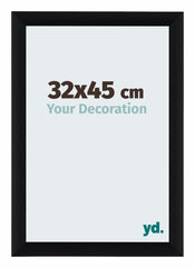 Tucson Aluminium Fotolijst 32x45cm Zwart Geborsteld Voorzijde Maat | Yourdecoration.nl