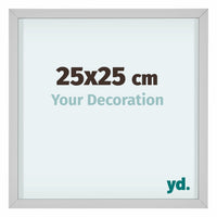 Virginia Aluminium Fotolijst 25x25cm Wit Voorzijde Maat | Yourdecoration.nl