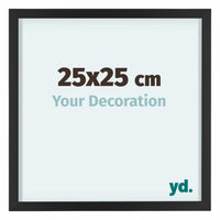 Virginia Aluminium Fotolijst 25x25cm Zwart Voorzijde Maat | Yourdecoration.nl