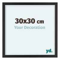 Virginia Aluminium Fotolijst 30x30cm Zwart Voorzijde Maat | Yourdecoration.nl