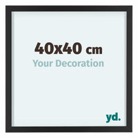 Virginia Aluminium Fotolijst 40x40cm Zwart Voorzijde Maat | Yourdecoration.nl