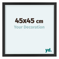 Virginia Aluminium Fotolijst 45x45cm Zwart Voorzijde Maat | Yourdecoration.nl