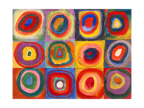 Wassily Kandinsky  Farbstudie Quadrate Kunstdruk 80x60cm | Yourdecoration.nl