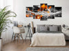 Artgeist Swarm of Butterflies Wide Grey Canvas Painting 5 Piece Ambiance | Yourdecoration.com