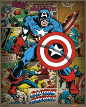 Pyramid Marvel Comics Captain America Retro Poster 40x50cm | Yourdecoration.nl