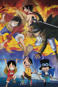 One Piece Ace Sabo Luffy Poster 61X91 5cm | Yourdecoration.nl