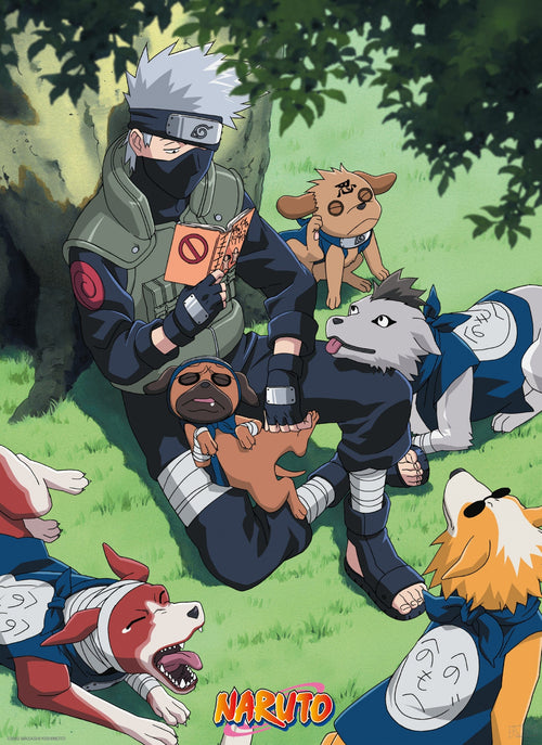 Naruto Kakashi And Dogs Poster 38X52cm | Yourdecoration.nl