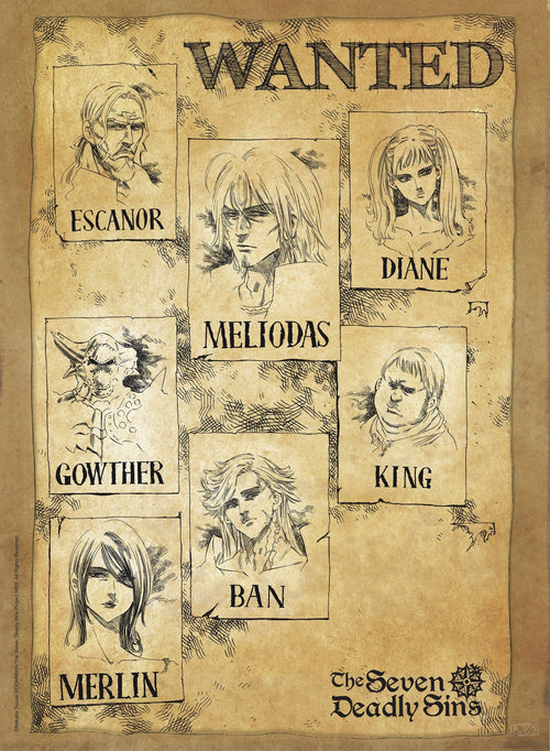 The Seven Deadly Sins Wanted Poster 38X52cm | Yourdecoration.nl