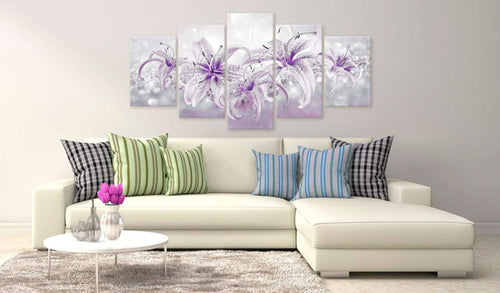 Artgeist Purple Graces Canvas Painting 5 Piece Ambiance | Yourdecoration.com