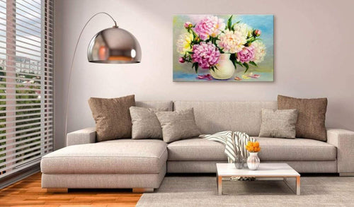 Artgeist Peonies Bouquet of Happiness Canvas Painting Ambiance | Yourdecoration.com