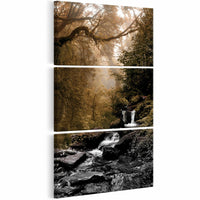 Artgeist Small Waterfall Canvas Painting 3 Piece | Yourdecoration.com
