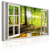 Artgeist Window View on Forest Canvas Painting | Yourdecoration.com