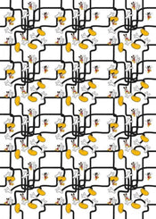 Komar Mickey Mouse Foot Labyrinth Vlies Fotobehang 200x280cm 4 banen | Yourdecoration.nl