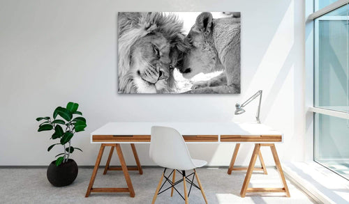 Artgeist Lions Love Canvas Painting Ambiance | Yourdecoration.com