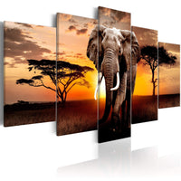 Artgeist Elephant Migration Canvas Painting 5 Piece | Yourdecoration.com