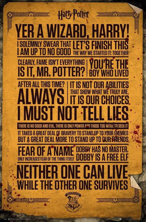 GBeye Harry Potter Quotes Poster 61x91,5cm | Yourdecoration.nl