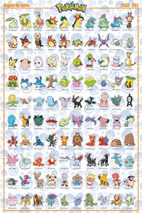 Gbeye FP4975 Pokemon Johto French Characters Poster 61x 91-5cm | Yourdecoration.nl