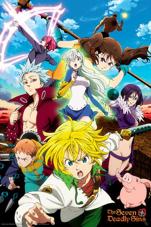 Gbeye GBYDCO026 The Seven Deadly Sins S3 Meliodas And Sins Poster 61x 91-5cm | Yourdecoration.nl