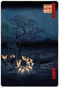 GBeye Hiroshige New Years Eve Foxfire Poster 61x91,5cm | Yourdecoration.nl