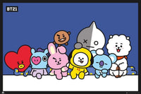 GBeye BT21 Group Blue Poster 91,5x61cm | Yourdecoration.nl