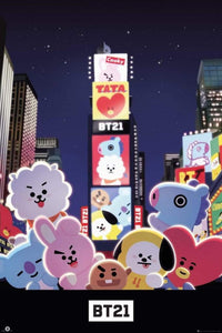 GBeye BT21 Times Square Poster 61x91,5cm | Yourdecoration.nl
