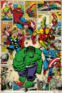 Grupo Erik GPE4786 Marvel Comics Here Come The Heroes Poster 61X91,5cm | Yourdecoration.nl
