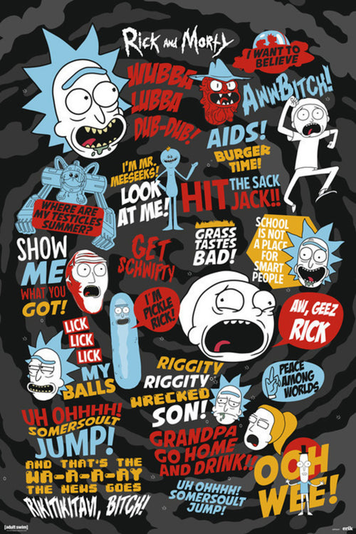 Grupo Erik GPE5241 Rick And Morty Quotes Poster 61X91,5cm | Yourdecoration.nl