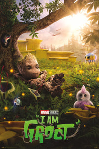 grupo erik gpe5716 marvel groot chill time poster 61x91-5 cm | Yourdecoration.nl