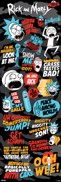 Grupo Erik PPGE8049 Rick And Morty Quotes Poster 53X158cm | Yourdecoration.nl