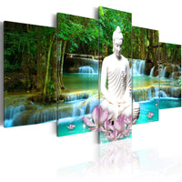 Artgeist Zen Waterfall Canvas Painting 5 Piece | Yourdecoration.com