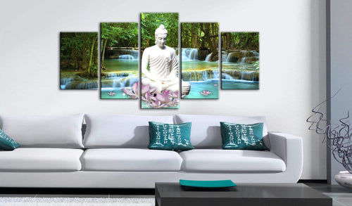 Artgeist Zen Waterfall Canvas Painting 5 Piece Ambiance | Yourdecoration.com