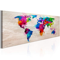 Artgeist World Map Finesse of Colours Canvas Painting | Yourdecoration.com