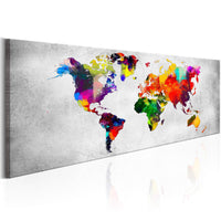 Artgeist World Map Coloured Revolution Canvas Painting | Yourdecoration.com