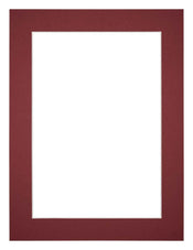 Passe Partout 45x60cm Karton Wijnrood Rand 4cm Recht Voorzijde | Yourdecoration.nl