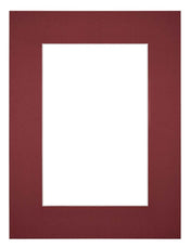 Passe Partout 45x60cm Karton Wijnrood Rand 6cm Recht Voorzijde | Yourdecoration.nl