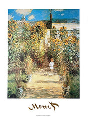 Claude Monet  The Monet's Garden at Vétheuil Kunstdruk 50x70cm | Yourdecoration.nl