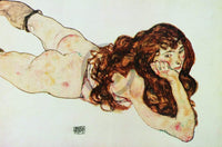 Egon Schiele  Nudo di ragazza Kunstdruk 90x60cm | Yourdecoration.nl