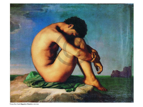 Hippolyte Flandrin  Young Man Nude Kunstdruk 80x60cm | Yourdecoration.nl