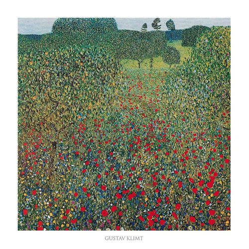 Gustav Klimt  Campo di papaveri Kunstdruk 70x70cm | Yourdecoration.nl