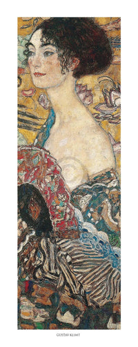 Gustav Klimt  Segnora con ventaglio Kunstdruk 20x50cm | Yourdecoration.nl