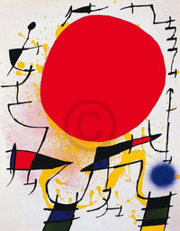 Joan Miro  Le soleil rouge Kunstdruk 60x80cm | Yourdecoration.nl