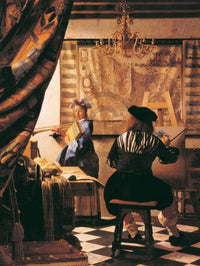 Johannes Vermeer  Die Malkunst Kunstdruk 60x80cm | Yourdecoration.nl