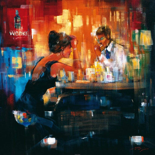 Madjid  Bar Scene I Kunstdruk 70x70cm | Yourdecoration.nl