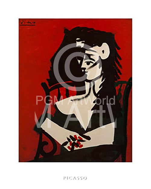 Pablo Picasso  Jacqueline a Mantil Kunstdruk 40x50cm | Yourdecoration.nl