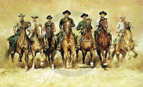 Renato Casaro  The magnificent Seven Kunstdruk 100x61cm | Yourdecoration.nl