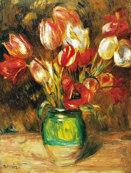 Auguste Renoir  Tulips in a Vase Kunstdruk 60x80cm | Yourdecoration.nl