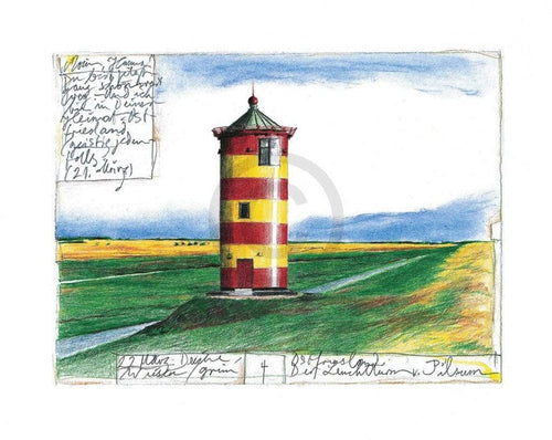 Sabine Gerke  Der Leuchtturm von Pilsum Kunstdruk 30x24cm | Yourdecoration.nl