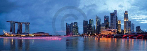 Shutterstock  Panorama of Singapore Kunstdruk 95x33cm | Yourdecoration.nl