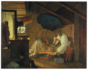 Carl Spitzweg  Der arme Poet Kunstdruk 60x48cm | Yourdecoration.nl